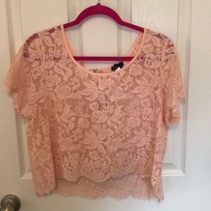Pink Lace Crop Top